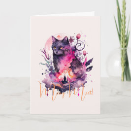 Cartão Crie seu próprio Gato Preto Mágico