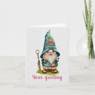Cartão Crie Seu Próprio Gnome Fofo de Primavera