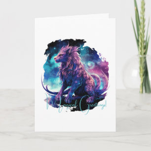 Cartão Crie sua criatura de fantasia de quimera mítica