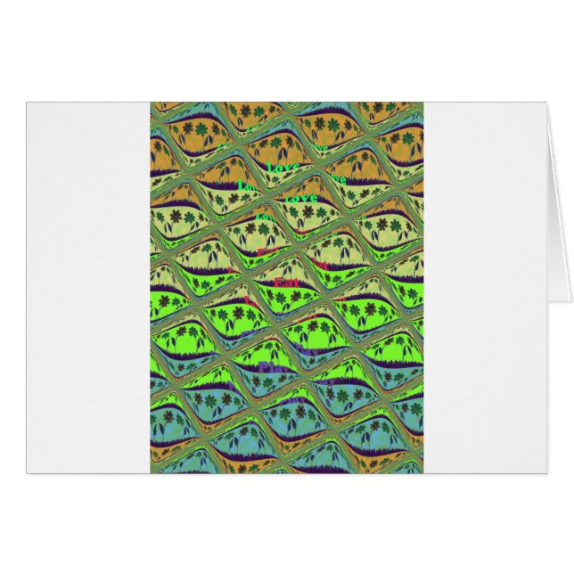 Cartão Crie sua divertida Ilha Floral Retroativa (Frente Horizontal)