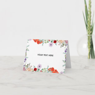 Cartão Crie Sua Própria Borda Floral Colorida