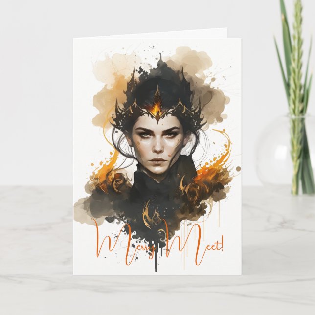 Cartão Crie sua própria bruxa de fogo (Frente)