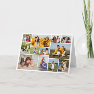 Cartão Crie Sua Própria Colagem de 12 Fotos