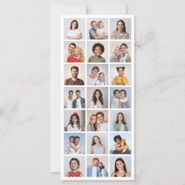 Cartão Crie Sua Própria Colagem de 21 Fotos Editável em C