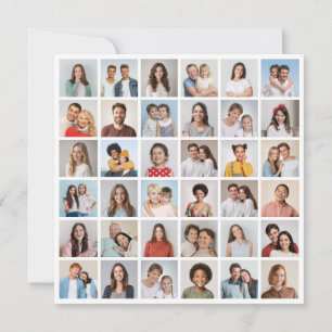 Cartão Crie Sua Própria Colagem de 36 Fotos de Abertura