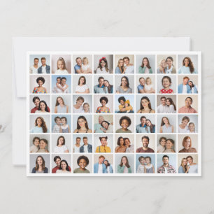 Cartão Crie Sua Própria Colagem de 48 Fotos de Abertura