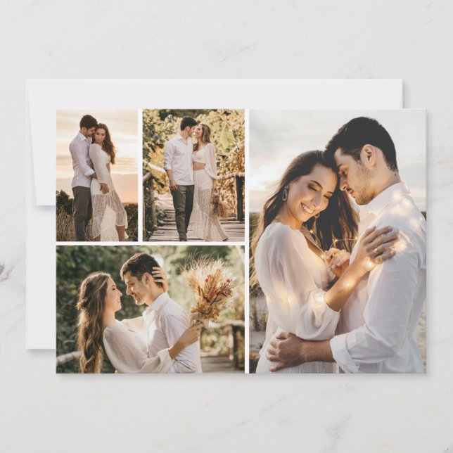 Cartão Crie Sua Própria Colagem de 4 Fotos (Frente)