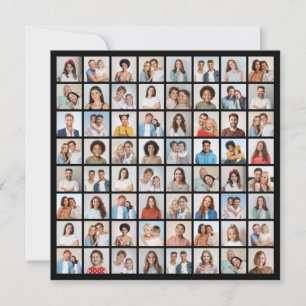 Cartão Crie Sua Própria Colagem de 64 Fotos