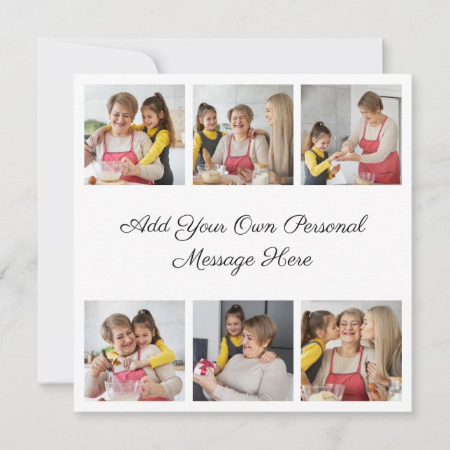 Cartão Crie sua própria colagem de 6 fotos Adicione sua s (Frente)