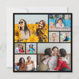 Cartão Crie sua própria colagem de 8 fotos