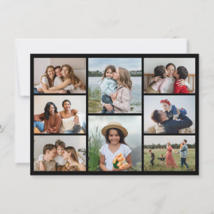Cartão Crie sua própria colagem de 8 fotos