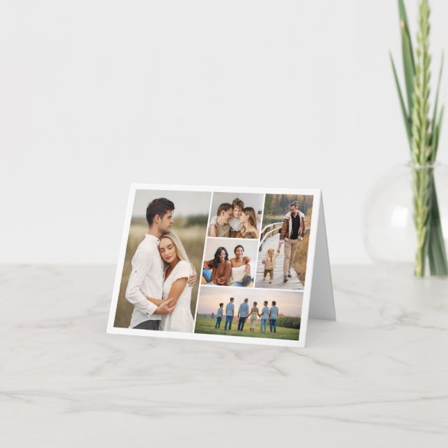 Cartão Crie sua própria colagem de fotos (Frente)