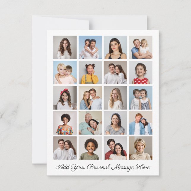 Cartão Crie sua própria colagem de fotos 20 adicione sua  (Frente)