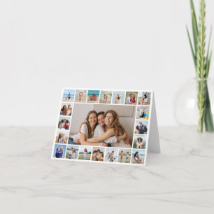 Cartão Crie sua própria colagem de fotos 21 editável em c