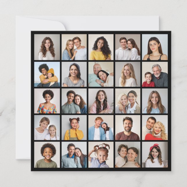 Cartão Crie Sua Própria Colagem De Fotos 25 (Frente)