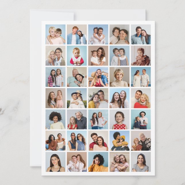 Cartão Crie Sua Própria Colagem De Fotos 35 (Frente)