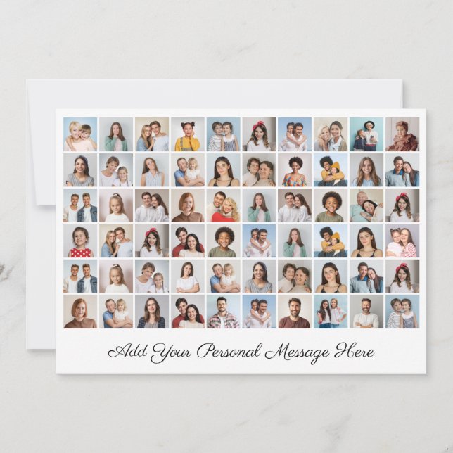 Cartão Crie sua própria colagem de fotos 60 adicione sua  (Frente)