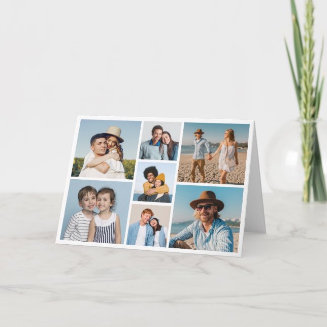 Cartão Crie sua própria colagem de fotos 7 (Frente)