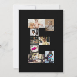 Cartão Crie sua própria colagem de fotos com a letra E
