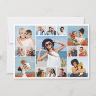 Cartão Crie Sua Própria Colagem de Fotos de 15 Fotos para