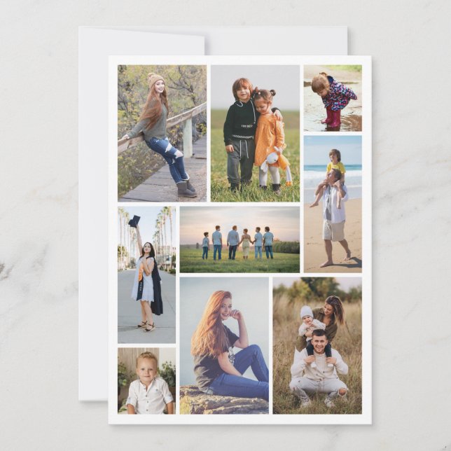 Cartão Crie sua própria colagem de fotos de 9 (Frente)