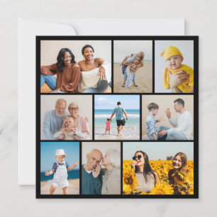 Cartão Crie sua própria colagem de fotos de 9