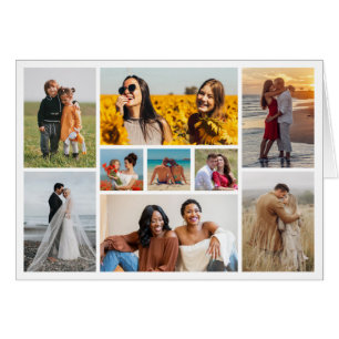 Cartão Crie sua própria colagem de fotos de 9