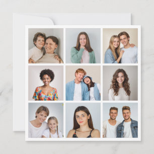 Cartão Crie sua própria colagem de fotos de 9
