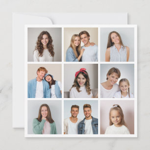Cartão Crie sua própria colagem de fotos de 9