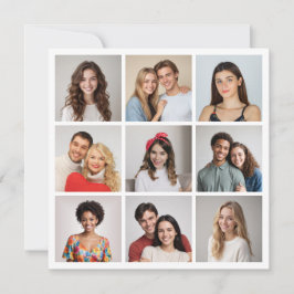 Cartão Crie sua própria colagem de fotos de 9