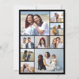 Cartão Crie Sua Própria Colagem de Fotos de 9 Fotos para