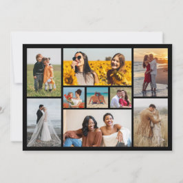 Cartão Crie Sua Própria Colagem de Fotos de 9 Fotos para