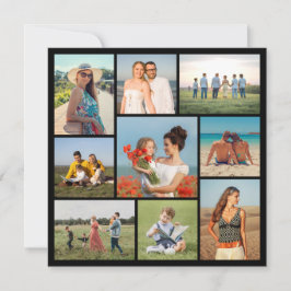 Cartão Crie Sua Própria Colagem de Fotos de 9 Fotos para