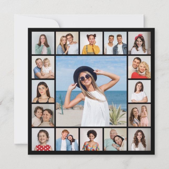 Cartão Crie Sua Própria Colagem de Fotos de Cumprimentos  (Frente)