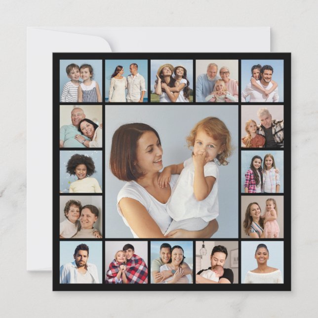 Cartão Crie Sua Própria Colagem de Fotos de Cumprimentos  (Frente)