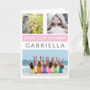 Cartão Crie Sua Própria Colagem Fotográfica Qualquer Aniv