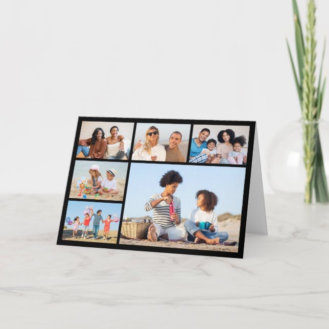 Cartão Crie sua própria saudação de 6 fotos (Frente)