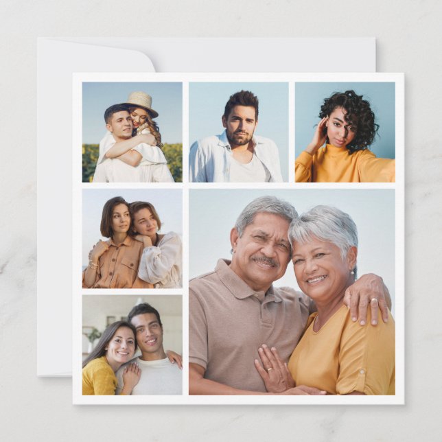 Cartão Crie sua própria saudação de 6 fotos (Frente)
