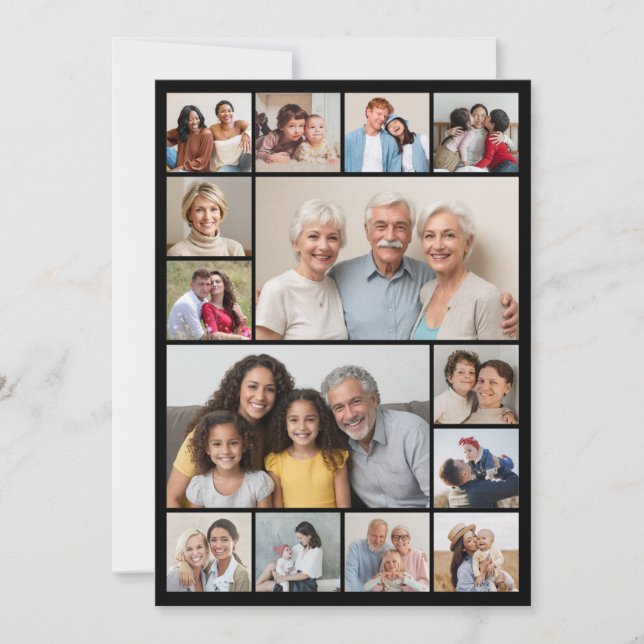 Cartão Crie Sua Própria Saudação De Colagem De Fotografia (Frente)