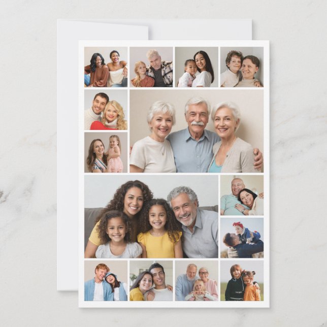 Cartão Crie Sua Própria Saudação De Colagem De Fotografia (Frente)