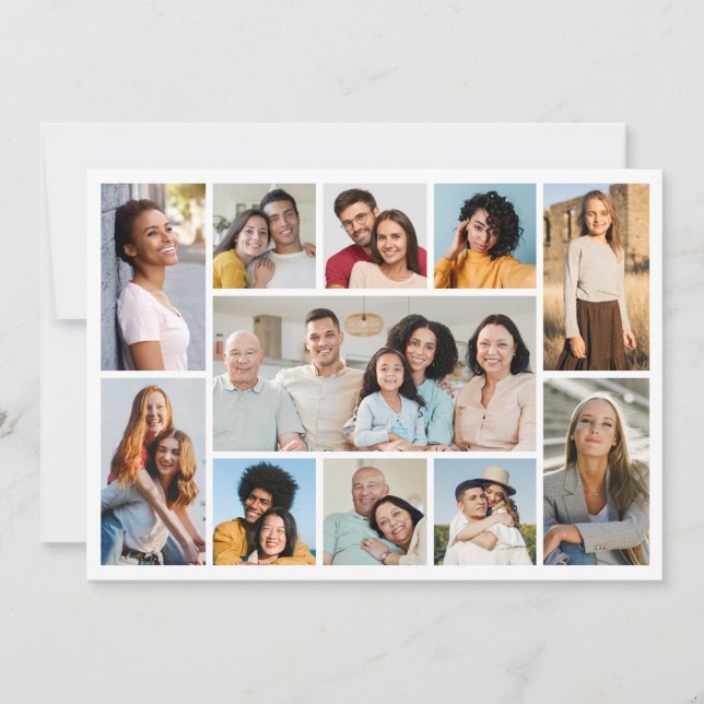 Cartão Crie Sua Própria Saudação De Colagem De Fotografia (Frente)