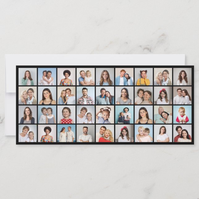 Cartão Crie Sua Própria Saudação De Colagem De Fotos 36 (Frente)