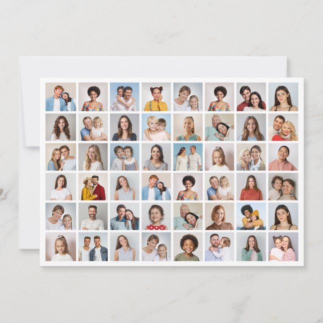 Cartão Crie Sua Própria Saudação De Colagem De Fotos 48 (Frente)