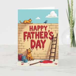 Cartão Crimson Fathers Day Drips