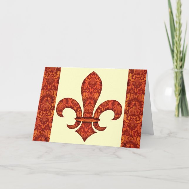 Cartão Crimson Garden Fleur de lis (Frente)