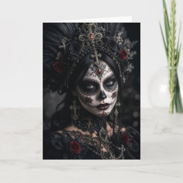 Cartão Crimson Gótico Calavera – Rosa Negra