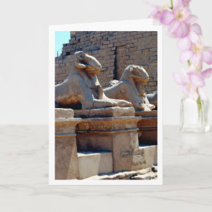 Cartão Crio-Sphinx Statues In Karnak Temple, Luxor, Egypt