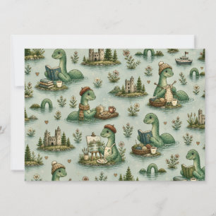Cartão Críptidos Aconchegantes Nessie Monstro do Lago Nes