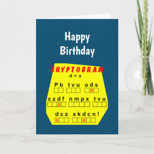 Cartão Criptograma Amarelo