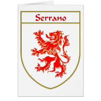 Cartão Crista da brasão/família de Serrano